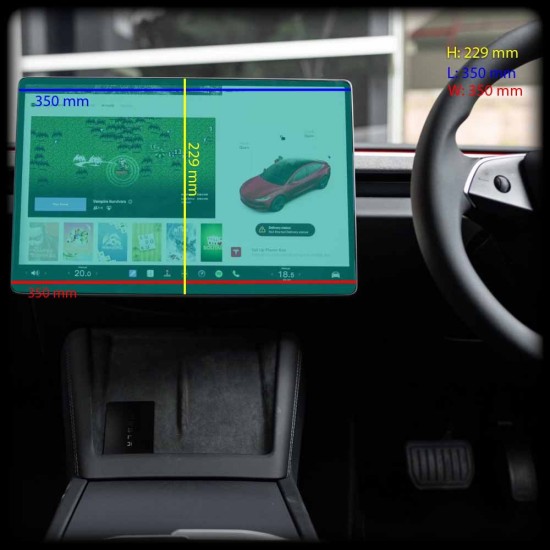 Set 3 folii mate SILKASE pentru Tesla Model Y, navigatie/ceasuri/navigatie spate, protectie din silicon (Model Y, V0129) by www.silkase.ro