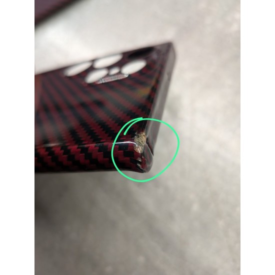 Husa fibra de carbon SILKASE pentru Samsung S22 Ultra, protectie camera, aramid kevlar, rosu lucios (RESIGILAT, LOVIT) (Telefoane Samsung, H1500) by www.silkase.ro