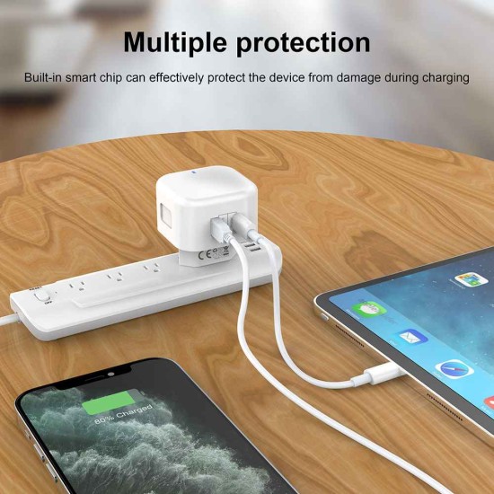 Incarcator dual Silkase, USB-C/USB-A fast charging 3.0 5V/20W (Incarcatoare, L0033) by www.silkase.ro