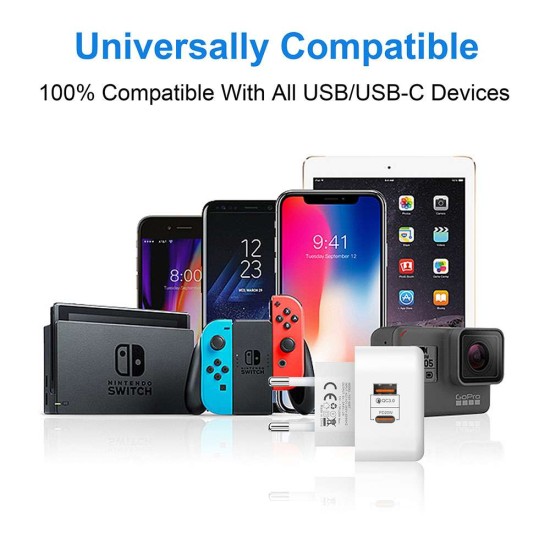 Incarcator dual Silkase, USB-C/USB-A fast charging 3.0 5V/20W (Incarcatoare, L0033) by www.silkase.ro