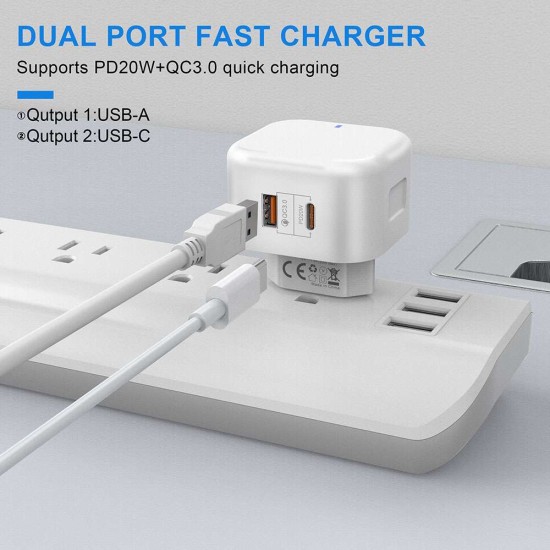 Incarcator dual Silkase, USB-C/USB-A fast charging 3.0 5V/20W (Incarcatoare, L0033) by www.silkase.ro