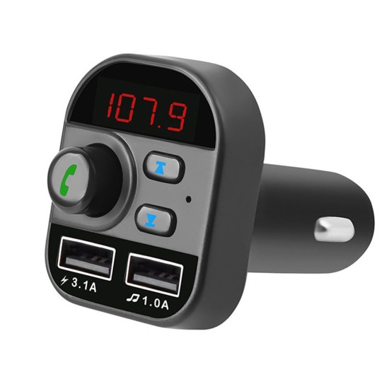 Incarcator dual auto QC Silkase, 2 x USB-A , transmiter FM, kit blutooth, negru (Incarcatoare Auto, L0040) by www.silkase.ro