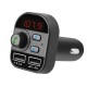 Incarcator dual auto QC Silkase, 2 x USB-A , transmiter FM, kit blutooth, negru (Incarcatoare Auto, L0040) by www.silkase.ro