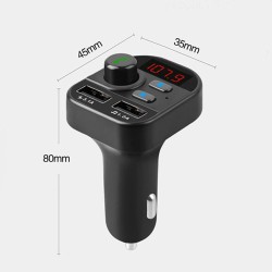 Incarcator dual auto QC Silkase, 2 x USB-A , transmiter FM, kit blutooth, negru