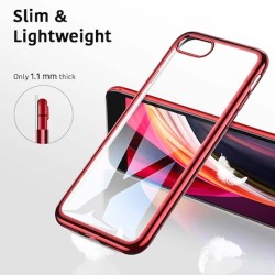 Husa UltraSlim ESR Essential Crown pentru iPhone SE 2 (2020), Silicon, Rosu