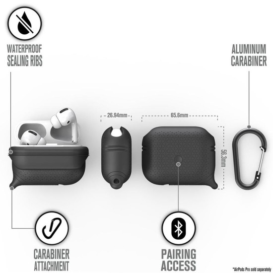 Husa Catalyst Waterproof Premium AirPods Pro, negru (Catalyst, Pro) by www.silkase.ro Husa Catalyst Waterproof Premium AirPods Pro, negru (Pro, CATAPDPROTEXBLK) by www.silkase.ro