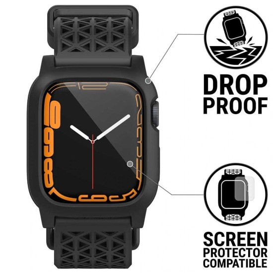 Husa Catalyst Active Defense Apple Watch 7 41mm, negru (Catalyst, Ingredi) by www.silkase.ro CATALYST Husă Active Defense Apple Watch 42/41/40/38mm (Seria 11/SE), Negru (Ingredi, CAT41DROP7BLK) by www.silkase.ro