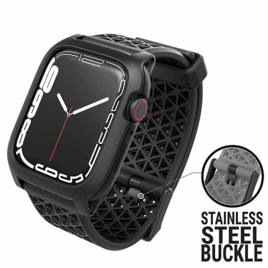 CATALYST Husă Active Defense Apple Watch 49/46/45/44mm (Ultra 3-1/Seria 11/SE), Negru (Ingredi, CAT45DROP7BLK) by www.silkase.ro