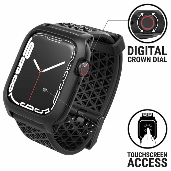 CATALYST Husă Active Defense Apple Watch 49/46/45/44mm (Ultra 3-1/Seria 11/SE), Negru (Ingredi, CAT45DROP7BLK) by www.silkase.ro