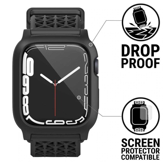 CATALYST Husă Active Defense Apple Watch 49/46/45/44mm (Ultra 3-1/Seria 11/SE), Negru (Ingredi, CAT45DROP7BLK) by www.silkase.ro