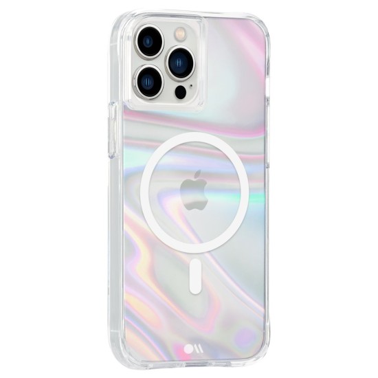 Husa Case Mate MagSafe Charles Soap Bubble Apple iPhone 13 Pro Max, transparent/curcubeic (Case Mate, iPhone 13 Pro Max) by www.silkase.ro Husa Case Mate MagSafe Charles Soap Bubble Apple iPhone 13 Pro Max, transparent/curcubeic (iPhone 13 Pro Max, CM046546) by www.silkase.ro