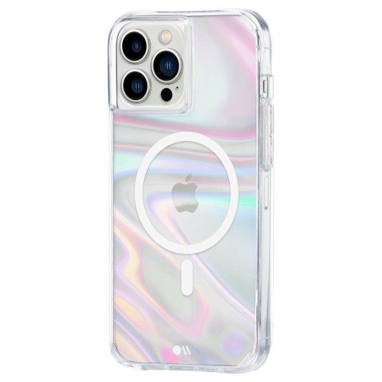Husa Case Mate MagSafe Charles Soap Bubble Apple iPhone 13 Pro Max, transparent/curcubeic (Case Mate, iPhone 13 Pro Max) by www.silkase.ro Husa Case Mate MagSafe Charles Soap Bubble Apple iPhone 13 Pro Max, transparent/curcubeic (iPhone 13 Pro Max, CM046546) by www.silkase.ro