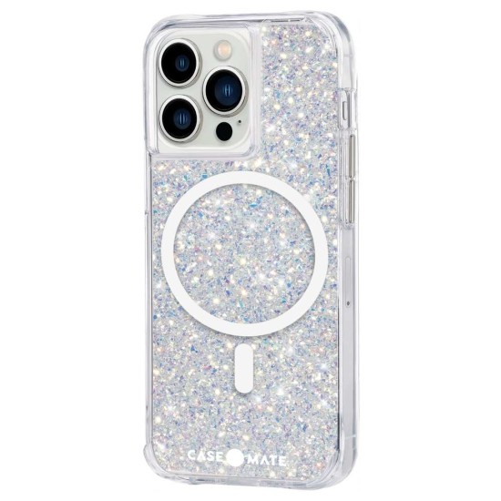 Husa Case Mate MagSafe Twinkle stardust Apple iPhone 13 Pro, transparent/spatial (Case Mate, iPhone 13 Pro) by www.silkase.ro Husa Case Mate MagSafe Twinkle stardust Apple iPhone 13 Pro, transparent/spatial (iPhone 13 Pro, CM046680) by www.silkase.ro