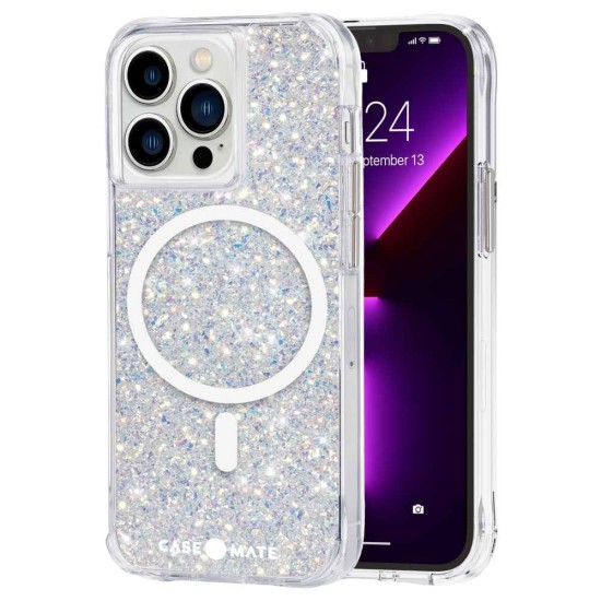 Husa Case Mate MagSafe Twinkle stardust Apple iPhone 13 Pro, transparent/spatial (Case Mate, iPhone 13 Pro) by www.silkase.ro Husa Case Mate MagSafe Twinkle stardust Apple iPhone 13 Pro, transparent/spatial (iPhone 13 Pro, CM046680) by www.silkase.ro