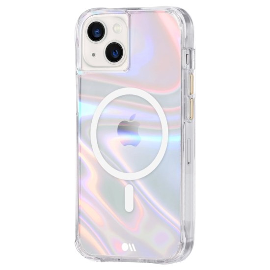 Husa Case Mate MagSafe Soap Bubble, iridescent Apple iPhone 13, transparent/curcubeic (Case Mate, iPhone 13) by www.silkase.ro Husa Case Mate MagSafe Soap Bubble, iridescent Apple iPhone 13, transparent/curcubeic (iPhone 13, CM046726) by www.silkase.ro