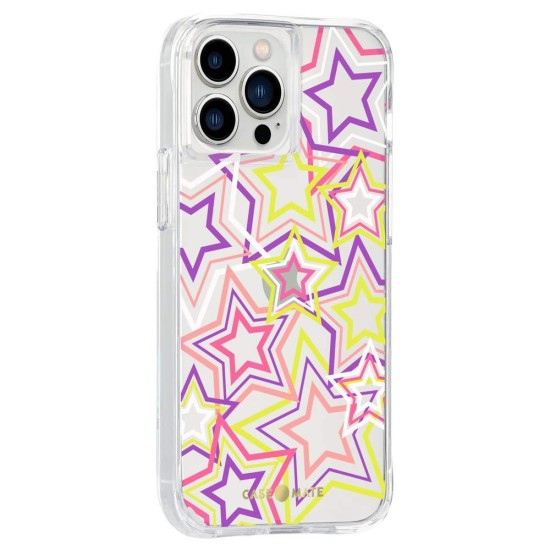 Husa Case Mate Tough Print neon stars Apple iPhone 13 Pro Max, transparent (iPhone 13 Pro Max, CM047456) by www.silkase.ro