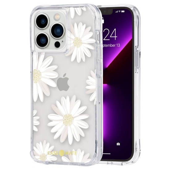 Husa Case Mate Tough Print glitter daisies Apple iPhone 13 Pro, transparent (Case Mate, iPhone 13 Pro) by www.silkase.ro Husa Case Mate Tough Print glitter daisies Apple iPhone 13 Pro, transparent (iPhone 13 Pro, CM047470) by www.silkase.ro