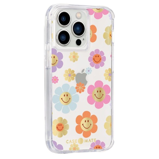 Husa Case Mate Tough Print retro flowers Apple iPhone 13 Pro, transparent (Case Mate, iPhone 13 Pro) by www.silkase.ro Husa Case Mate Tough Print retro flowers Apple iPhone 13 Pro, transparent (iPhone 13 Pro, CM047480) by www.silkase.ro