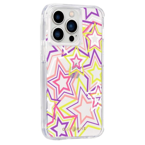 Husa Case Mate Tough Print neon stars Apple iPhone 13 Pro, transparent (iPhone 13 Pro, CM047482) by www.silkase.ro