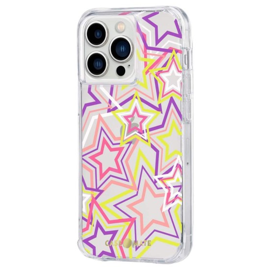 Husa Case Mate Tough Print neon stars Apple iPhone 13 Pro, transparent (iPhone 13 Pro, CM047482) by www.silkase.ro