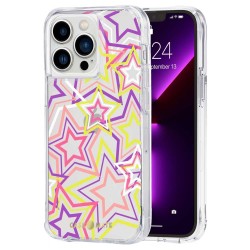 Husa Case Mate Tough Print neon stars Apple iPhone 13 Pro, transparent Husa Case Mate Tough Print neon stars Apple iPhone 13 Pro, transparent
