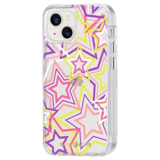 Husa Case Mate Tough Print neon stars Apple iPhone 13 Mini, transparent (iPhone 13 Mini, CM047534) by www.silkase.ro