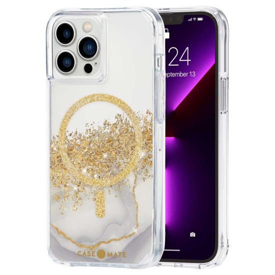 Husa Case Mate MagSafe Karat Marble Apple iPhone 13 Pro Max, transparent/auriu (Case Mate, iPhone 13 Pro Max) by www.silkase.ro Husa Case Mate MagSafe Karat Marble Apple iPhone 13 Pro Max, transparent/auriu (iPhone 13 Pro Max, CM047764) by www.silkase.ro