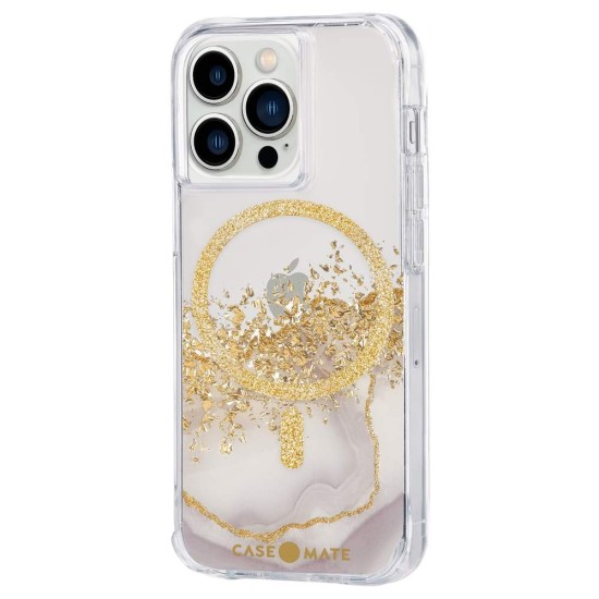 Husa Case Mate MagSafe Karat Marble Apple iPhone 13 Pro, transparent/auriu (Case Mate, iPhone 13 Pro) by www.silkase.ro Husa Case Mate MagSafe Karat Marble Apple iPhone 13 Pro, transparent/auriu (iPhone 13 Pro, CM047772) by www.silkase.ro