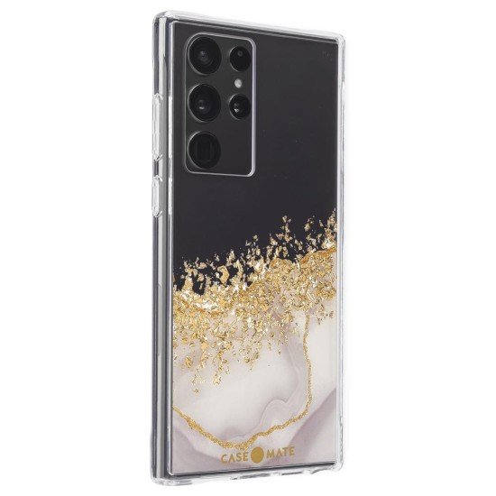 Huse Case Mate Karat Marble Samsung Galaxy S22 Ultra, transparent/auriu (Telefoane Samsung, CM048088) by www.silkase.ro