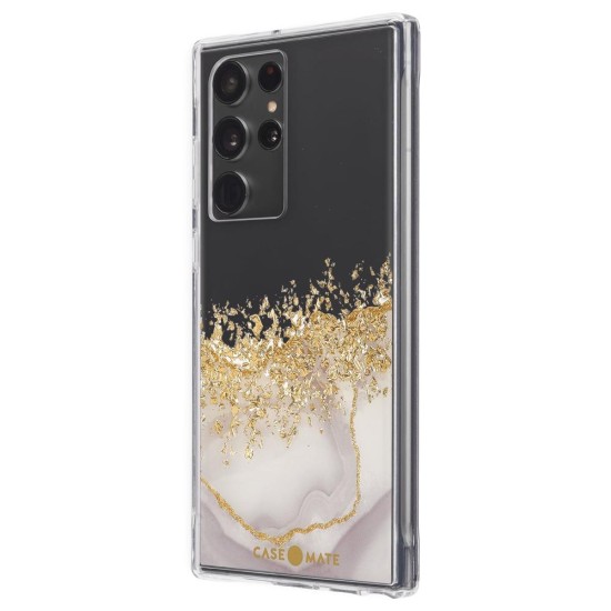 Huse Case Mate Karat Marble Samsung Galaxy S22 Ultra, transparent/auriu (Telefoane Samsung, CM048088) by www.silkase.ro