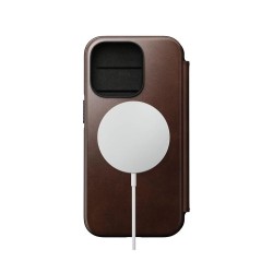 Carcasa Flip Nomad Modern pentru Apple Iphone 15 Pro, piele maro Carcasa Flip Nomad Modern pentru Apple Iphone 15 Pro, piele maro