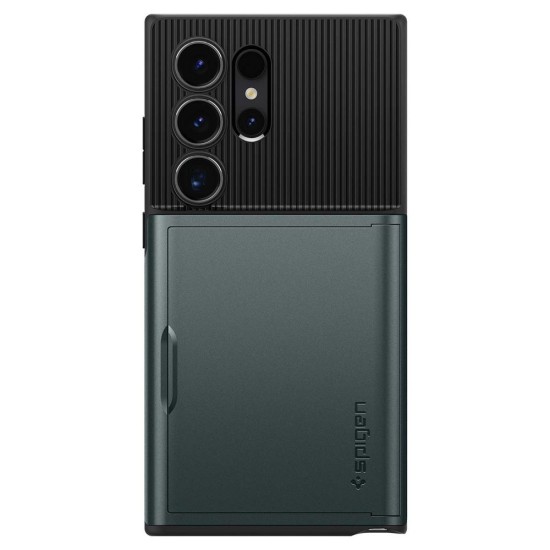 Husa Spigen Slim Armor CS pentru Samsung Galaxy S24 Ultra, culoare verde abyss (Telefoane Samsung, ACS07307) by www.silkase.ro