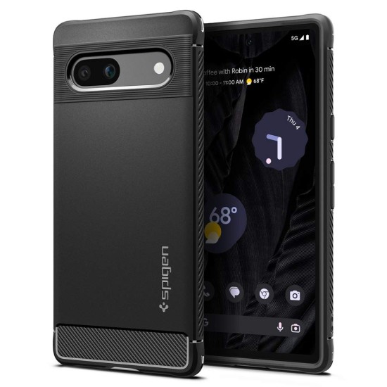 Husa Spigen Rugged Armor pentru Google Pixel 7a, culoare negru (Pixel 7a, ACS05816) by www.silkase.ro