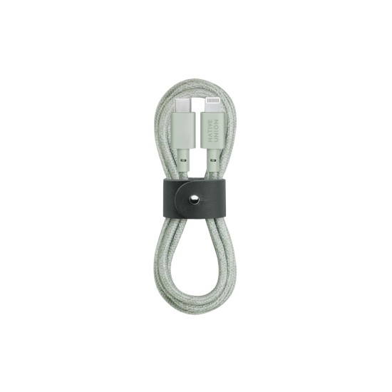 Cablu pentru incarcare si transfer de date Native Union Belt USB Type-C / Lightning 1.2m sage (Native Union, Cabluri) by www.silkase.ro Cablu pentru incarcare si transfer de date Native Union Belt USB Type-C / Lightning 1.2m sage (iPhone 5/5S/SE, BELT-CL-GRN-2-NP) by www.silkase.ro