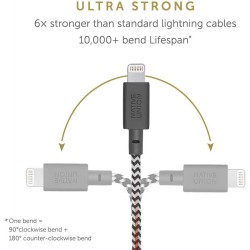 Cablu pentru incarcare si transfer de date Native Union Belt USB Type-C / Lightning 1.2m Zebra Cablu pentru incarcare si transfer de date Native Union Belt USB Type-C / Lightning 1.2m Zebra