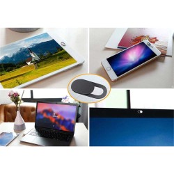 Set camere privacy slider SILKASE pentru Laptop, MacBook, iMac, PC, 2 buc, aspect metalic, culoare negru, plastic