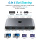 Hub switch SILKASE 4 porturi partajare 4 dispozitive, USB 3.0, metalic gri (SILKASE, Switch KVM) by www.silkase.ro Hub switch SILKASE 4 porturi partajare 4 dispozitive, USB 3.0, metalic gri (Switch KVM, L0022) by www.silkase.ro