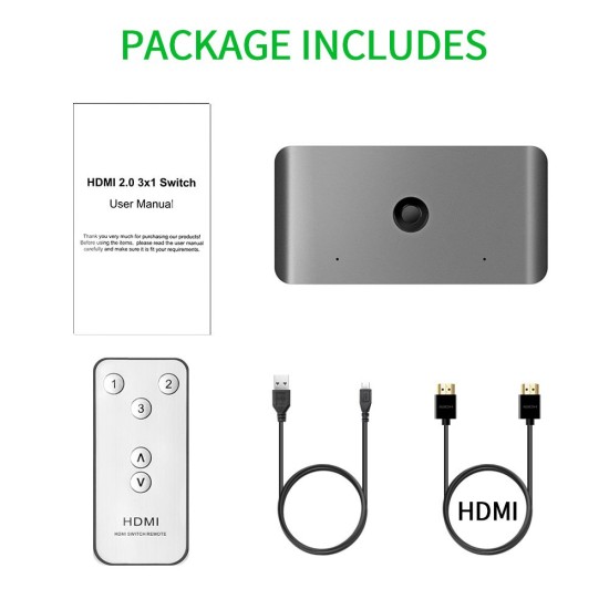 Switch KVM 3 in 1 SILKASE, splitter 4K video HDMI, metalic gri (Switch KVM, L0023) by www.silkase.ro