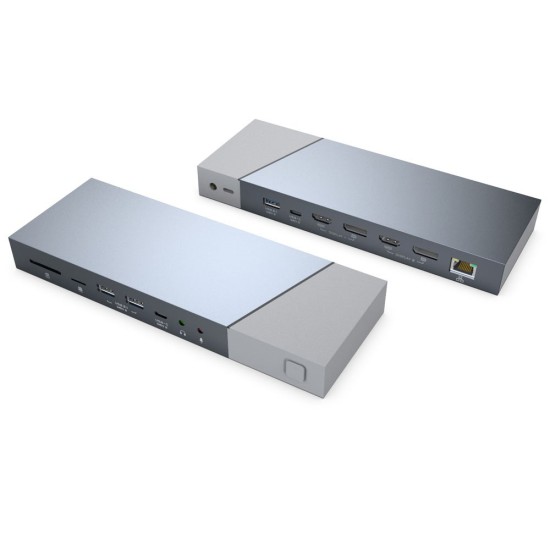 Docker Silkase type C gen 2 input, multi port usb C gen 2/DisplayPort/HDMI/USB 3.1/Ethernet, aluminiu (Docking stations, L0024) by www.silkase.ro