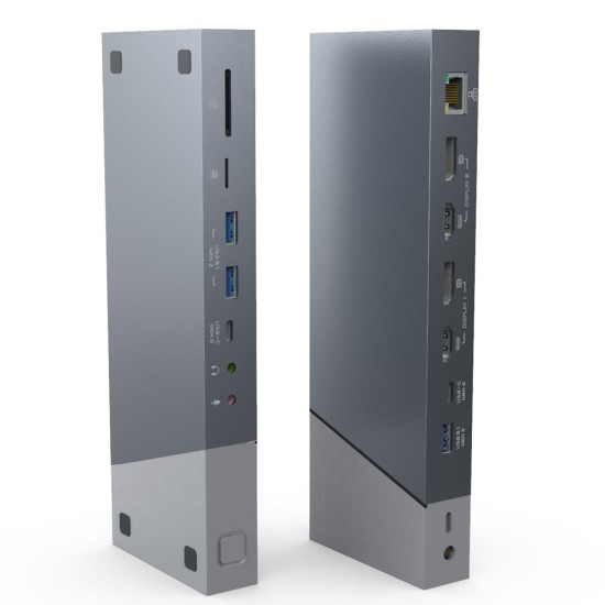 Docker Silkase type C gen 2 input, multi port usb C gen 2/DisplayPort/HDMI/USB 3.1/Ethernet, aluminiu (Docking stations, L0024) by www.silkase.ro