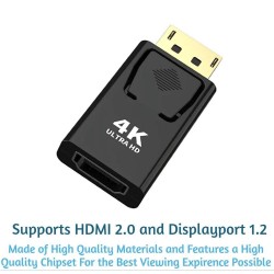 Adaptor SILKASE Display port la HDMI,4K, negru