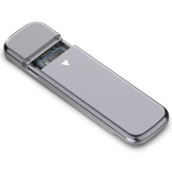 Cititor SSD M.2 PCIe NVMe SILKASE, interfata USB Type C/USB 3.1, aluminiu gri