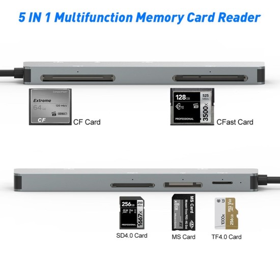 Cititor carduri USB 3.0 Silkase, 5 in 1, CF card, CFast card, SD4.0 card, MS card, TF4.0 card, aluminiu (SILKASE, Cititoare carduri) by www.silkase.ro Cititor carduri USB 3.0 Silkase, 5 in 1, CF card, CFast card, SD4.0 card, MS card, TF4.0 card, aluminiu (Cititoare carduri, L0043) by www.silkase.ro