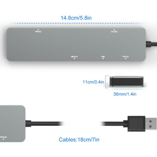 Cititor carduri USB 3.0 Silkase, 5 in 1, CF card, CFast card, SD4.0 card, MS card, TF4.0 card, aluminiu (SILKASE, Cititoare carduri) by www.silkase.ro Cititor carduri USB 3.0 Silkase, 5 in 1, CF card, CFast card, SD4.0 card, MS card, TF4.0 card, aluminiu (Cititoare carduri, L0043) by www.silkase.ro