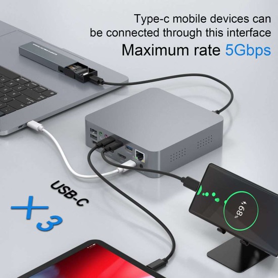 Dock SILKASE 8k , 19 multi-port, type C-USB-A,3.5mm audio,RJ45/HDMI,P,/Memory Card, metalic gri (SILKASE, Docking stations) by www.silkase.ro Dock SILKASE 8k , 19 multi-port, type C-USB-A,3.5mm audio,RJ45/HDMI,P,/Memory Card, metalic gri (Docking stations, L0049) by www.silkase.ro