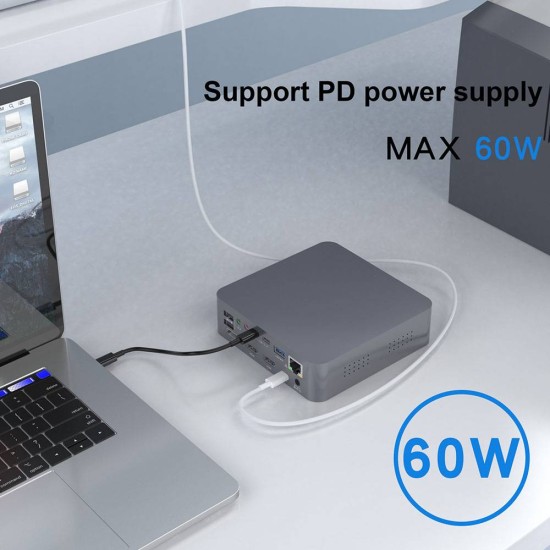 Dock SILKASE 8k , 19 multi-port, type C-USB-A,3.5mm audio,RJ45/HDMI,P,/Memory Card, metalic gri (SILKASE, Docking stations) by www.silkase.ro Dock SILKASE 8k , 19 multi-port, type C-USB-A,3.5mm audio,RJ45/HDMI,P,/Memory Card, metalic gri (Docking stations, L0049) by www.silkase.ro
