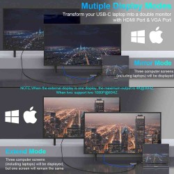Hub SILKASE, 7 multi-port, USB-C 3.0/USB-A 3.0/HDMI 4K/VGA FullHD/3.5 audio jack, metalic gri