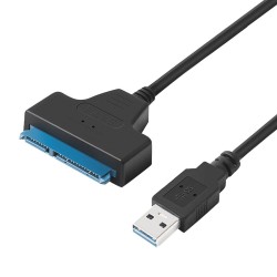 Adaptor citire HardDisk SILKASE, SATA - USB 3.0, 20 cm, negru