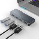 Dublu Hub SILKASE USB 3.0 Type-C pentru Macbook, 2x USB-A 3.0/2x USB-A 2.0, gri metalic (Hub uri, L0055) by www.silkase.ro