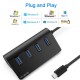 Switch USB Silkase type C 3.1 in 4 porturi USB 3.1, 10 Gbps, metalic negru (Hub uri, L0063) by www.silkase.ro